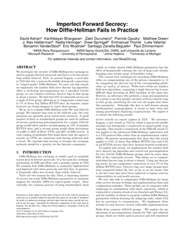 Imperfect Forward Secrecy: How Diffie-Hellman Fails in Practice