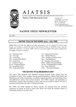 Native Title Newsletter