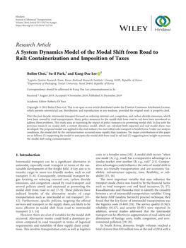 A System Dynamics Model of the Modal Shift from Road to Rail: Containerization and Imposition of Taxes