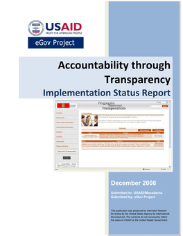 Accountability Through Transparency Implementation Status Report