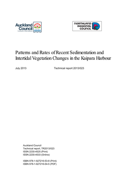 Patterns and Rates of Recent Sedimentation and Intertidal Vegetation Changes in the Kaipara Harbour