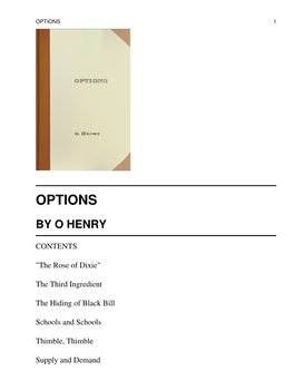 Options by O Henry