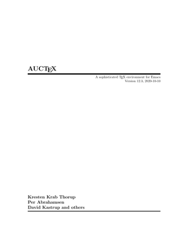 AUCTEX a Sophisticated TEX Environment for Emacs Version 12.3, 2020-10-10