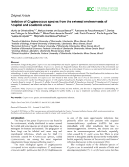 Isolation of Cryptococcus Species from the External Environments of Hospital and Academic Areas