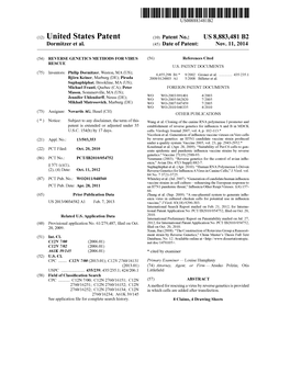 (12) United States Patent (10) Patent No.: US 8,883,481 B2 Dormitzer Et Al