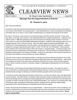 CLEARVIEW NEWS Volume 22 Number 1 Dr