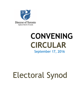 CONVENING CIRCULAR September 17, 2016