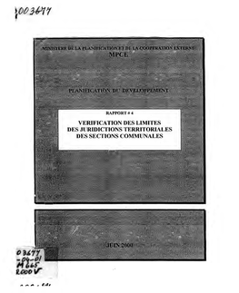 VERIFICATION DES LIMITES DES JURIDICTIONS TERRITORIALES DES SECTIONS COMMUNALES 2 Oo 30 'L( SOMMA IRE .Flf- 04- Ol /'1 Bfo 5 1.- INTRODUCTION ~Ooov