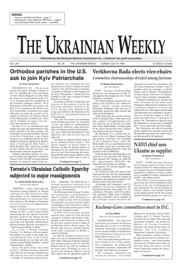 Toronto's Ukrainian Catholic Eparchy Subjected to Major Reassignments