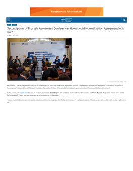 Second Panel of Brussels Agreement Conference: How Should Normalization Agreement Look Like? by EWB - 30.11.2018