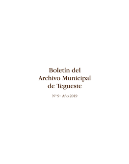 Boletín Del Archivo Municipal De Tegueste