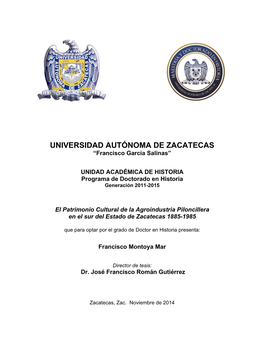 UNIVERSIDAD AUTÓNOMA DE ZACATECAS “Francisco García Salinas”