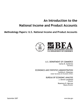 An Introduction to the National Income and Product Accounts