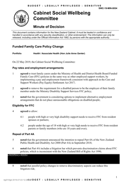 Funded Family Care Policy Change