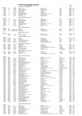 2020 Proposed WSL Schedule