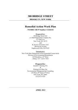 388 Bridge Street Remedial Action Work Plan April 2012