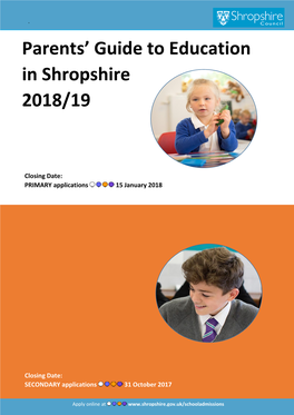 Parents' Guide to Education in Shropshire 2018/19