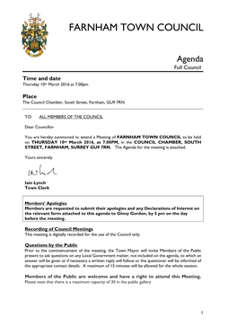 Council Meeting Agenda