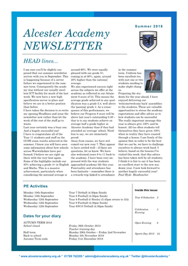 Alcester Academy NEWSLETTER