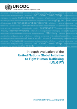 In-Depth Evaluation of the United Nations Global Initiative to Fight Human Trafficking (UN.GIFT)