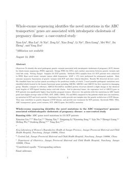 Whole-Exome Sequencing Identifies the Novel Mutations in the ABC