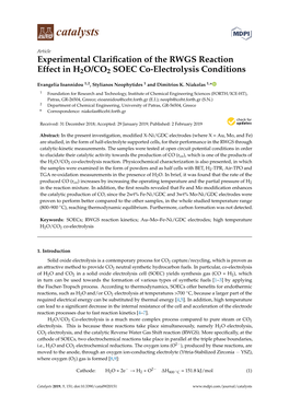 Experimental Clarification of the RWGS Reaction Effect in H2O/CO2