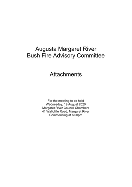 Augusta Margaret River Bush Fire Advisory Committee Attachments