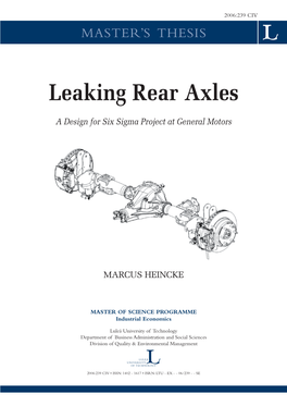Leaking Rear Axles: a Design for Six Sigma Project at General Motors