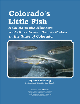 Colorado's Little Fish a Guide to the Minnows and Other Lesser Known Fishes in the State of Colorado