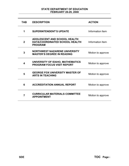 State Department of Education February 28-29, 2008