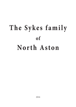 The Sykes Family North Aston