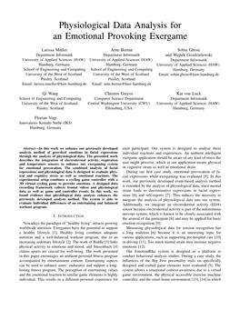 Physiological Data Analysis for an Emotional Provoking Exergame