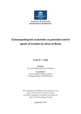 Entomopathogenic Nematodes As Potential Control Agents of Termites in Citrus in Benin