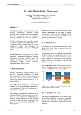 BIM and Cobie for Facility Management