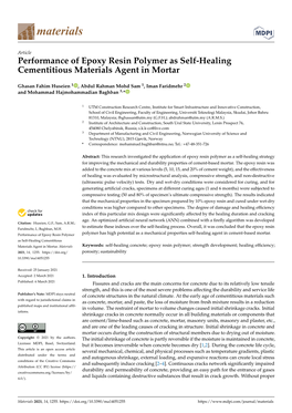 Performance of Epoxy Resin Polymer As Self-Healing Cementitious Materials Agent in Mortar