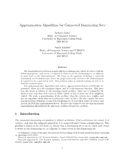 Approximation Algorithms for Connected Dominating Sets
