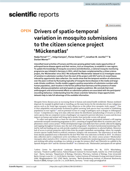 Drivers of Spatio-Temporal Variation in Mosquito Submissions to the Citizen