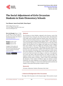 The Social Adjustment of Girls Circassian Students in State Elementary Schools