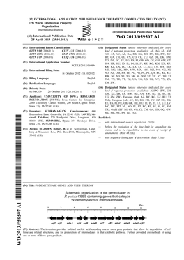 WO 2013/059507 Al 25 April 2013 (25.04.2013) P O P C T