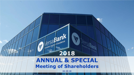 Meeting of Shareholders 04-25-18 Canada’S Fintech Warehouse