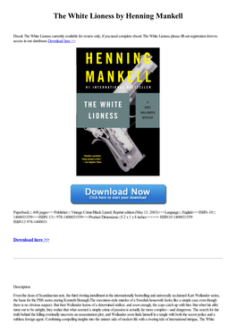 The White Lioness by Henning Mankell