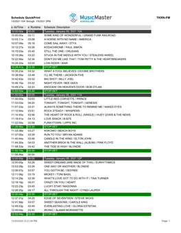 Schedule Quickprint TKRN-FM