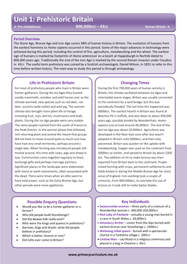 Unit 1: Prehistoric Britain