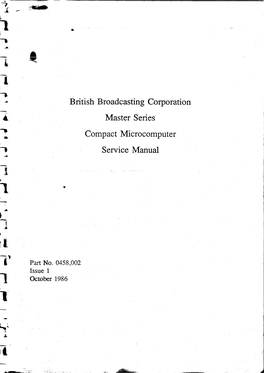 Master Series Compact Microcomputer Service Manual