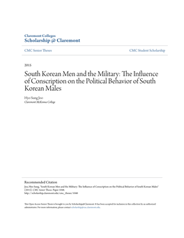South Korean Men and the Military: the Influence of Conscription on the Political Behavior of South Korean Males