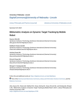 Bibliometric Analysis on Dynamic Target Tracking by Mobile Robot