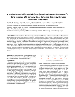 [Rh2(Esp)2]-Catalyzed Intermolecular C(Sp3)