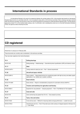 International Standards in Process CD Registered