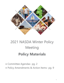 2021 NASDA Winter Policy Meeting Policy Materials