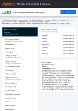 349J Bus Time Schedule & Line Route